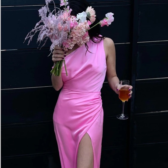 Show Me Your MuMu Dresses & Skirts - Show Me Your Mumu Jodie Dress in Pink Luxe Satin